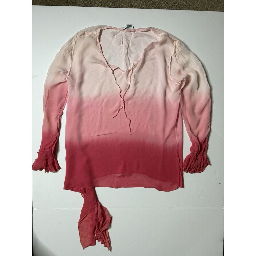Women's TOGETHER Pink - Salmon Sheer Shirt Size Medium